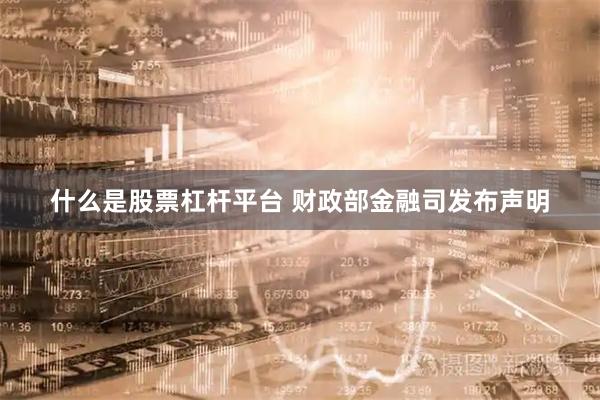 什么是股票杠杆平台 财政部金融司发布声明